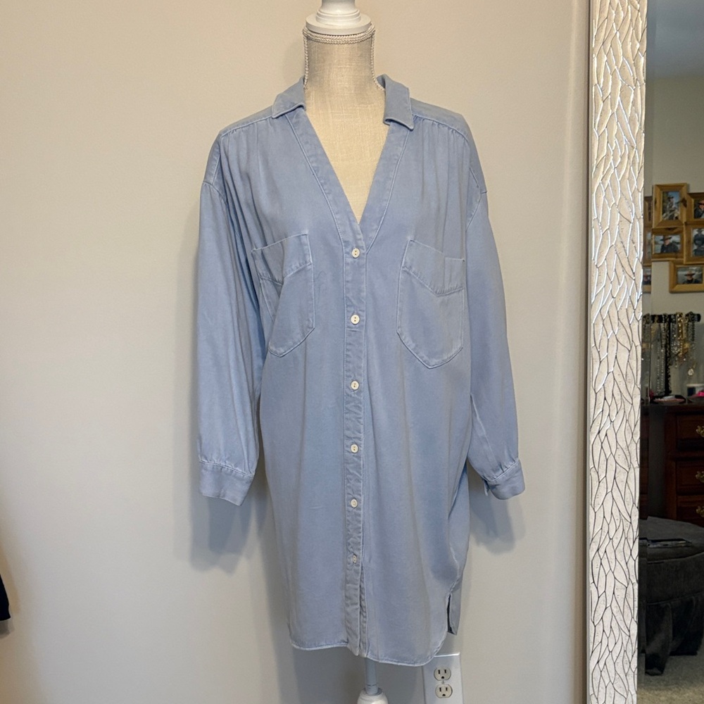 Zara Light Blue Shirt Dress